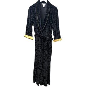 NATORI Black Velvet Robe Size Small Womens Vintage Luxury Loungewear